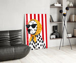 Dalmatian in Polka Dot Headscarf Pop Art Glass Wall Art