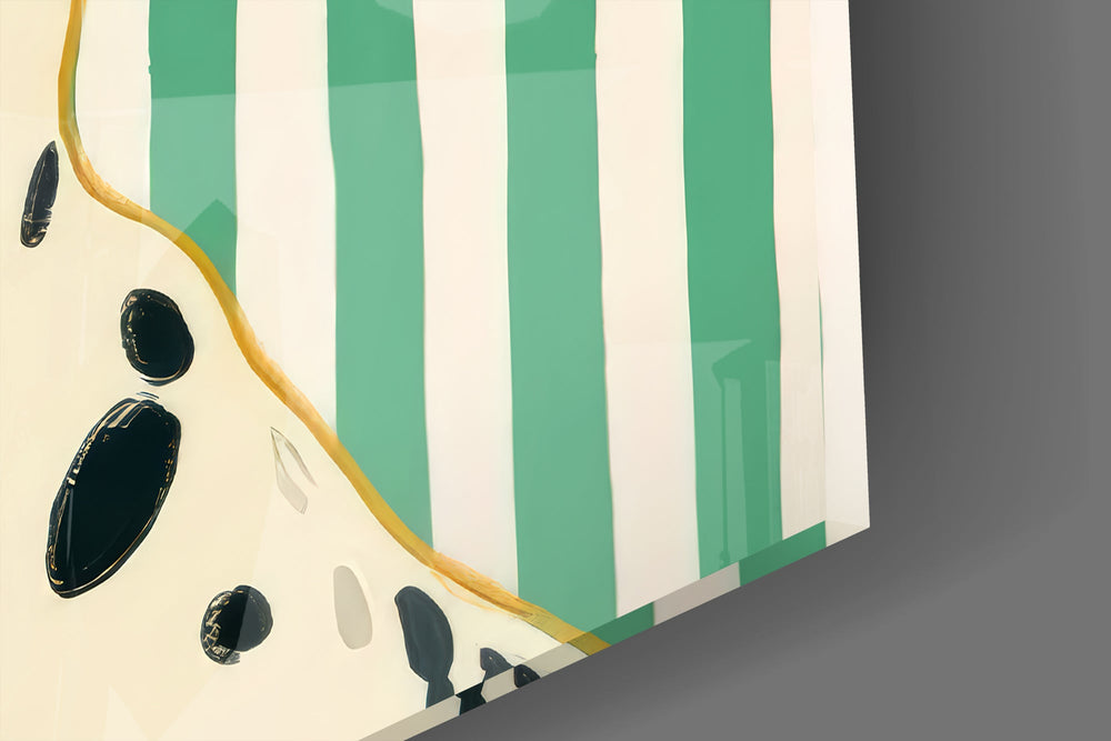 Dalmatian in Bandana and Round Sunglasses Glass Wall Art