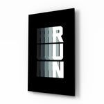 Run Motion Blur Typography Glass Wall Art
