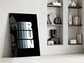 Run Motion Blur Typography Glass Wall Art