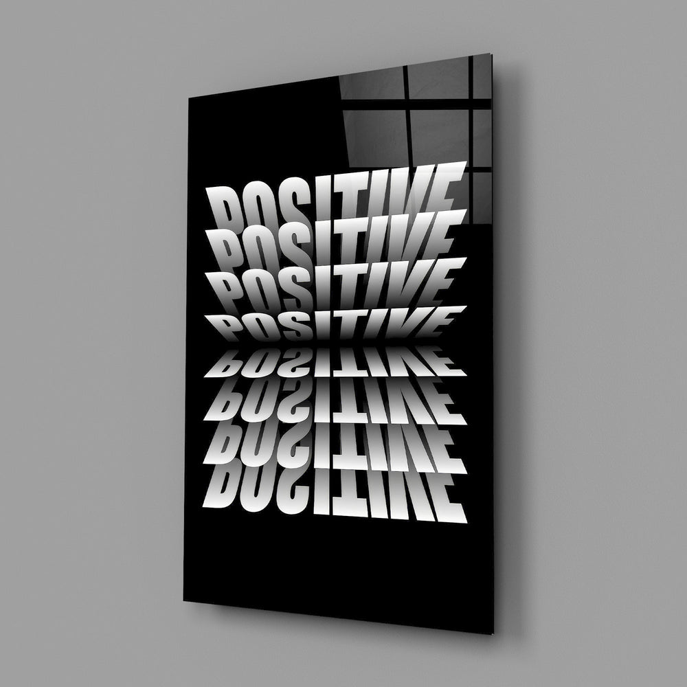 Positive Mirrored Repeat Typography Glass Wall Art