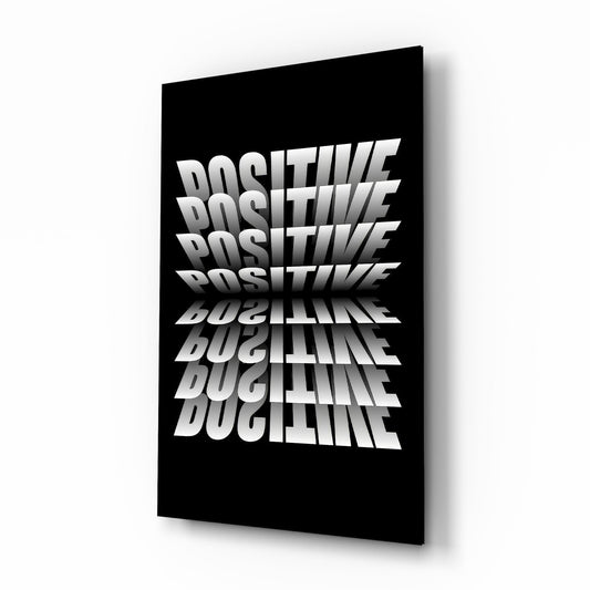 Positive Mirrored Repeat Typography Glass Wall Art