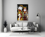 King and Queen of Spades Playing Card Glass Wall Art