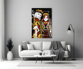 King and Queen of Spades Playing Card Glass Wall Art