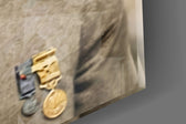 Atatürk Portrait in Kalpak Colourised Glass Wall Art