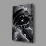 Cosmic Eye Starburst and Clouds Glass Wall Art