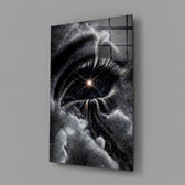 Cosmic Eye Starburst and Clouds Glass Wall Art