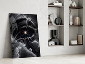 Cosmic Eye Starburst and Clouds Glass Wall Art