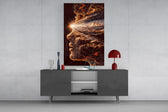 Stardust Profile Cosmic Light Burst Glass Wall Art
