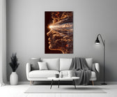 Stardust Profile Cosmic Light Burst Glass Wall Art