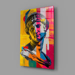 Classical Bust Neon Colour Block Street Art Glass Wall Art