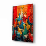 Dancing Women Mosaic Colour Glass Wall Art