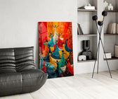 Dancing Women Mosaic Colour Glass Wall Art