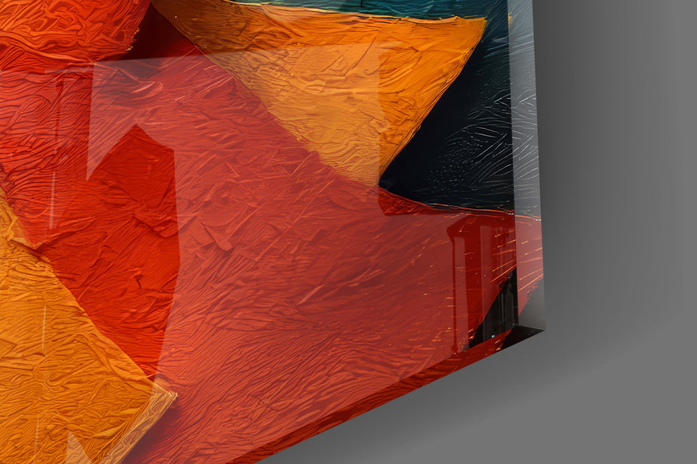 Two Figures in Hats Textured Cubist Glass Wall Art