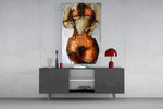 Cello Body Woman Surreal Glass Wall Art