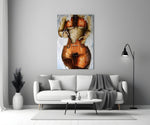 Cello Body Woman Surreal Glass Wall Art