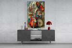 Vintage Band Instruments Still Life Glass Wall Art