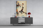 Basketball Dunk Dripping Palette Glass Wall Art