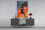Slam Dunk Silhouette Poster Glass Wall Art
