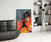 Slam Dunk Silhouette Poster Glass Wall Art