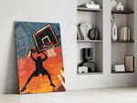 Slam Dunk Silhouette Poster Glass Wall Art