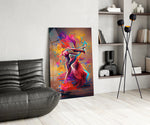 Two Dancers in Colour Storm Glass Wall Art