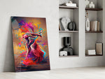 Two Dancers in Colour Storm Glass Wall Art