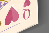 Queen of Hearts Royal Card Illustration Glass Wall Art