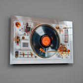 Transparent Turntable Record Player Glass Wall Art