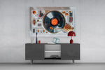 Transparent Turntable Record Player Glass Wall Art