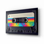 Rainbow Swirl Cassette Side A Glass Wall Art