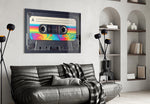 Rainbow Swirl Cassette Side A Glass Wall Art