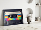 Rainbow Swirl Cassette Side A Glass Wall Art