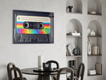 Rainbow Swirl Cassette Side A Glass Wall Art
