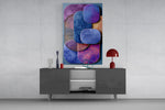 Velvet Rounded Shapes Purple Abstract Glass Wall Art