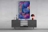 Velvet Rounded Shapes Purple Abstract Glass Wall Art