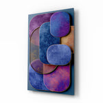 Velvet Rounded Shapes Purple Abstract Glass Wall Art