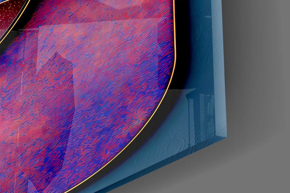 Velvet Rounded Shapes Purple Abstract Glass Wall Art