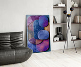 Velvet Rounded Shapes Purple Abstract Glass Wall Art