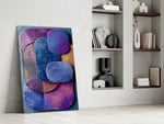 Velvet Rounded Shapes Purple Abstract Glass Wall Art