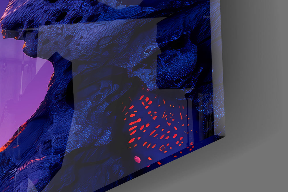 Glowing Lava Arch Surreal Landscape Glass Wall Art
