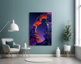 Glowing Lava Arch Surreal Landscape Glass Wall Art