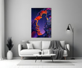 Glowing Lava Arch Surreal Landscape Glass Wall Art