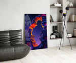 Glowing Lava Arch Surreal Landscape Glass Wall Art