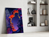 Glowing Lava Arch Surreal Landscape Glass Wall Art
