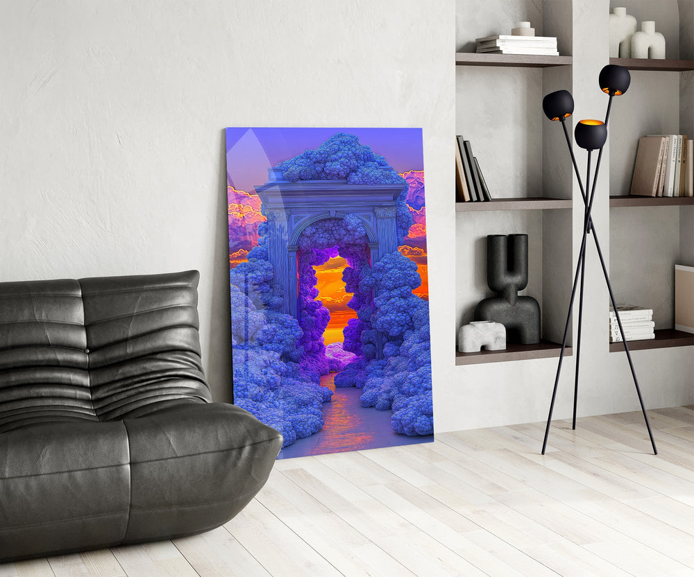 Coral Cloud Archway Surreal Glass Wall Art