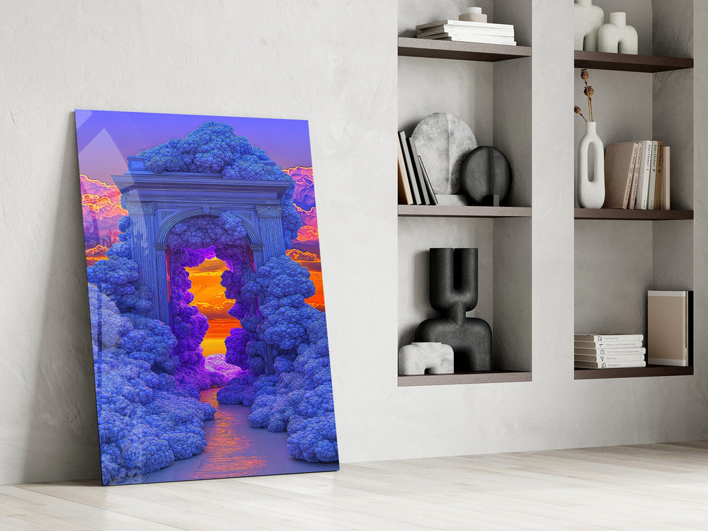 Coral Cloud Archway Surreal Glass Wall Art