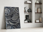 Silver Petal Layers Monochrome Glass Wall Art