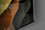 Wood Grain and Leaf Layers Organic Glass Wall Art
