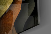 Wood Grain and Leaf Layers Organic Glass Wall Art